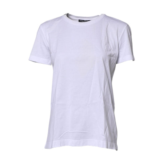 Dolce & Gabbana White Short Sleeves Round Neck Top T-shirt TSH87395-38