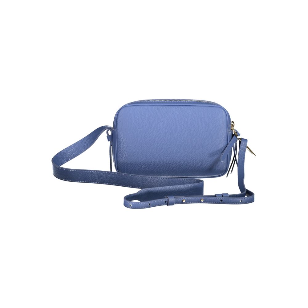 Coccinelle Light Blue Leather Women Handbag with adjustable strap and zip closure, showcasing Italian craftsmanship and modern design.