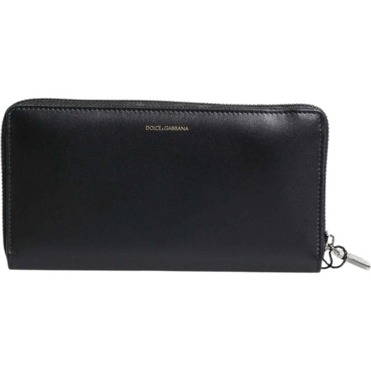 Dolce & Gabbana Black Blue Exotic Leather Embossed Continental Wallet BAG4619