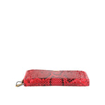 Dolce & Gabbana Red Exotic Leather Zip Around Continental Clutch Wallet
