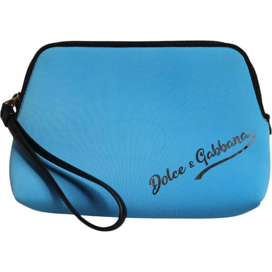 Dolce & Gabbana Blue DG Logo Print Clutch Zip Borse Pouch Bag BAG4604