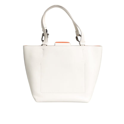 Dolce & Gabbana White Leather #DG BEATRICE Top Handle Tote Bag