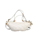 Dolce & Gabbana White Quilted Logo Plaque Belt Waist Fanny Pack Bag BAG4628
