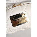 Dolce & Gabbana White Quilted Logo Plaque Belt Waist Fanny Pack Bag BAG4628