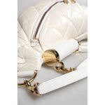 Dolce & Gabbana White Quilted Logo Plaque Belt Waist Fanny Pack Bag BAG4628