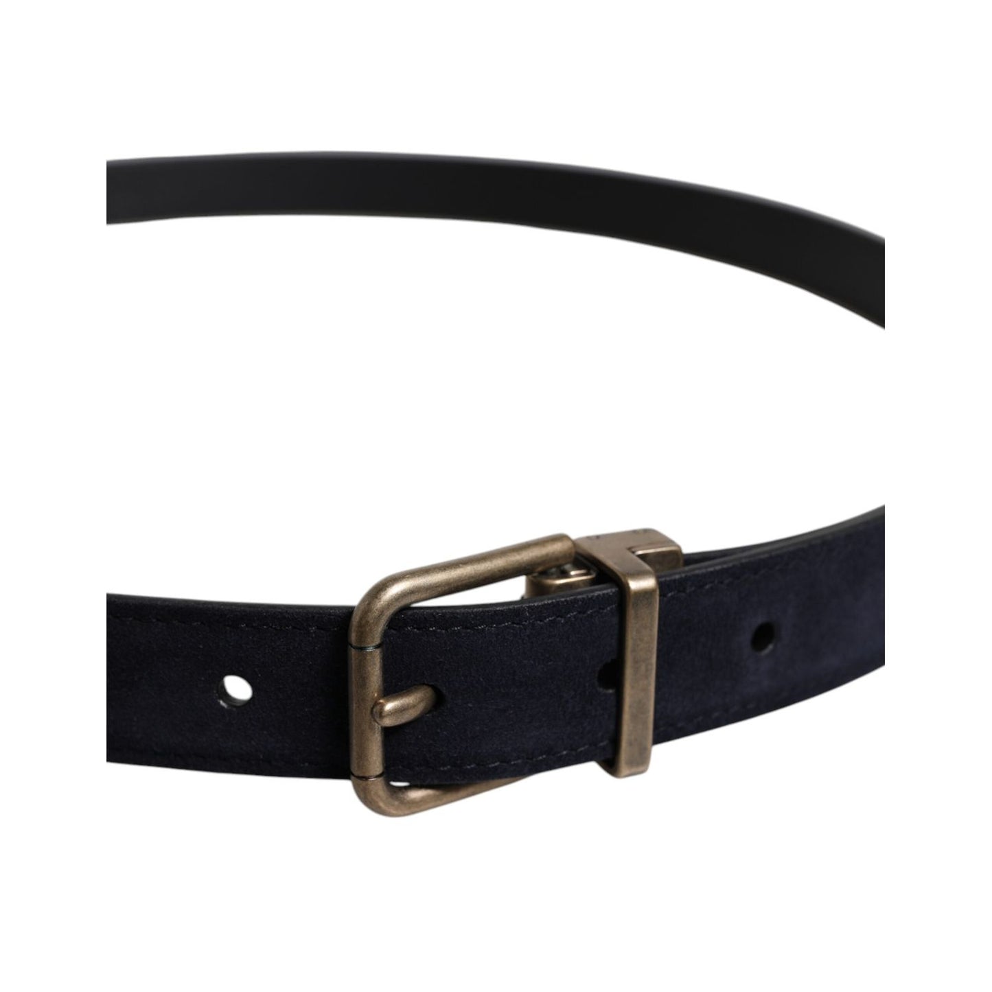 Dolce & Gabbana Black Goat Leather Metal Buckle Classic Belt BEL9294-110