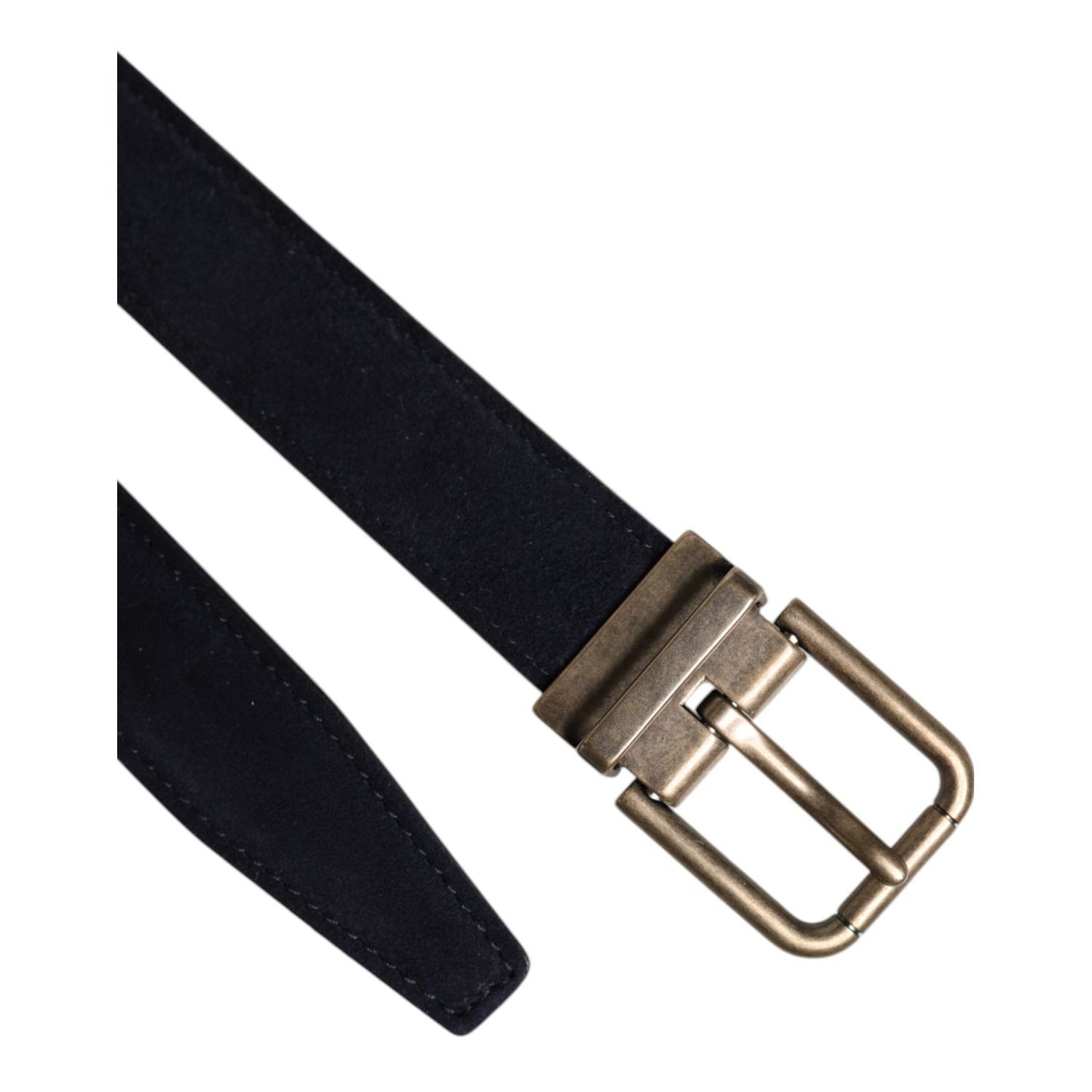 Dolce & Gabbana Black Goat Leather Metal Buckle Classic Belt BEL9294-110