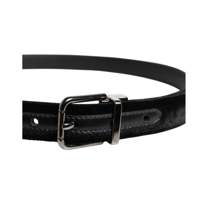 Dolce & Gabbana Black Leather Metal Buckle Classic Belt