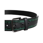 Dolce & Gabbana Green Black Classic Metal Logo Buckle Belt BEL9341-90