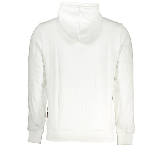 Napapijri Elegant White Cotton Hooded Sweatshirt NA-28074-S