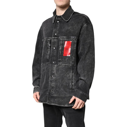 Dolce & Gabbana Black Logo Cotton Stretch Denim Jacket