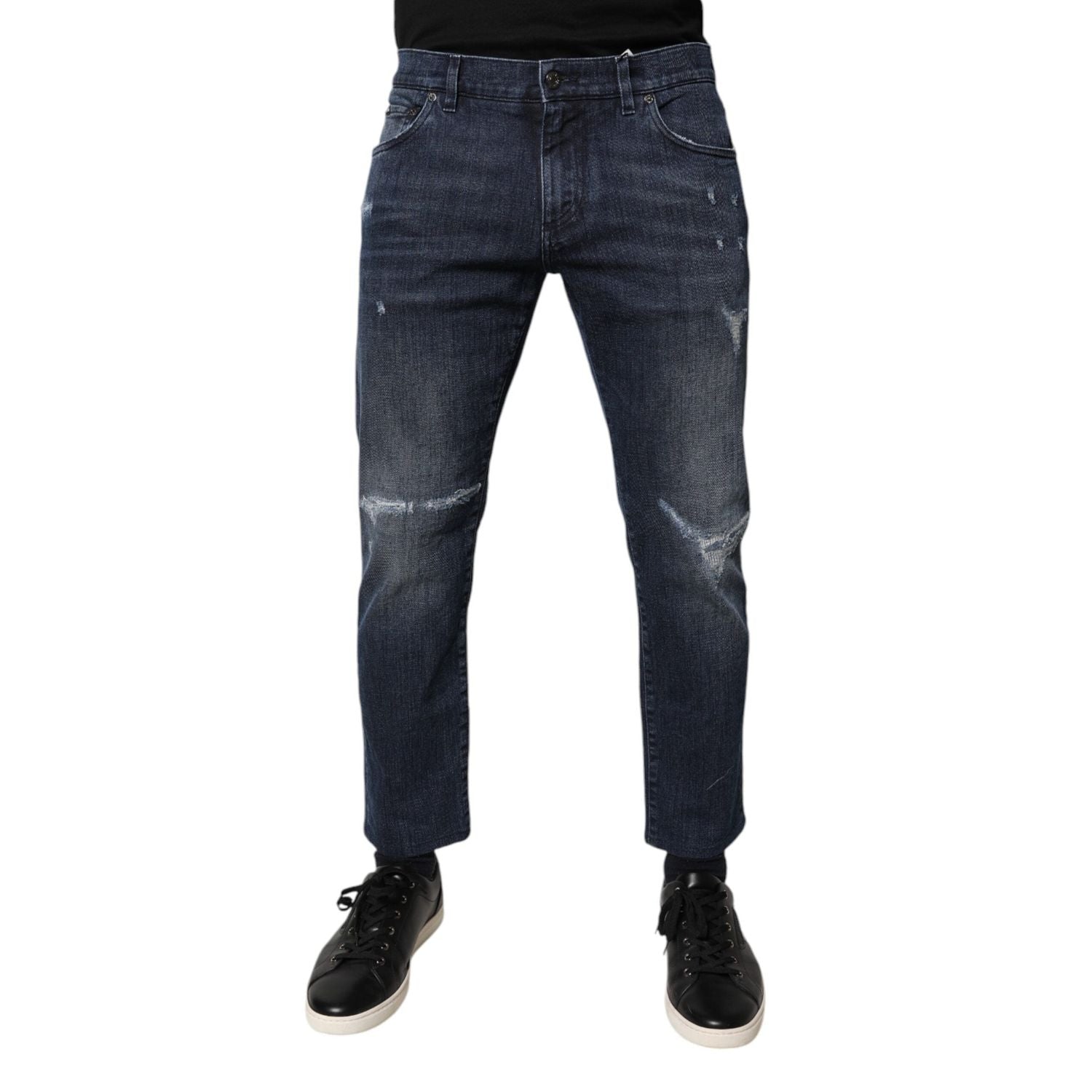 Dolce & Gabbana Blue Cotton Stretch Skinny Men Denim Jeans