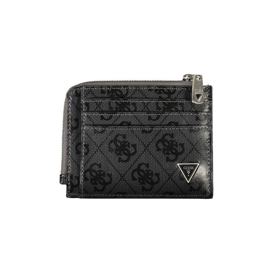 Guess Jeans Sleek Black Leather Wallet with Contrasting Accents GU-26903