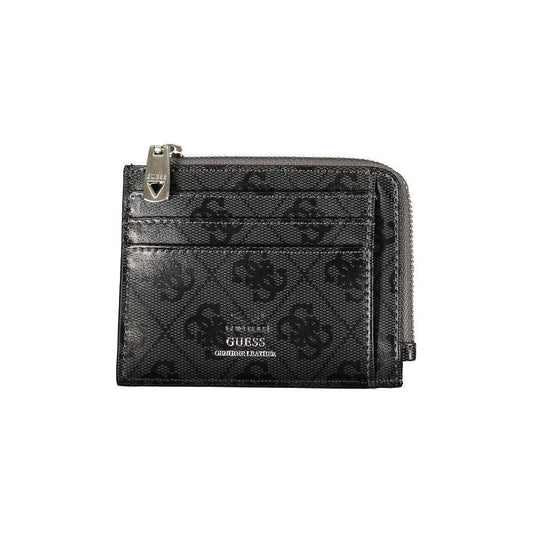 Guess Jeans Sleek Black Leather Wallet with Contrasting Accents GU-26903