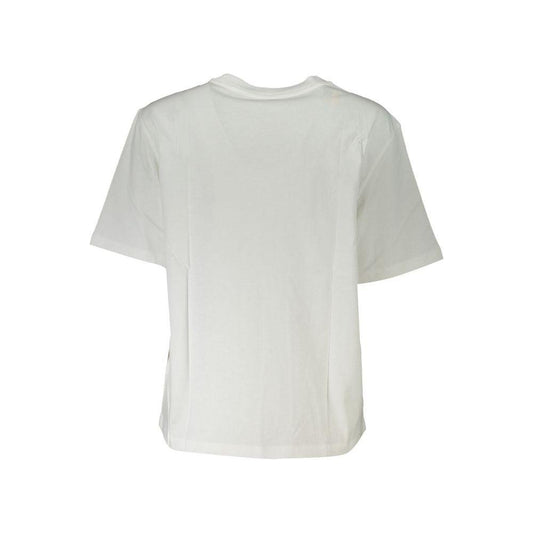 Patrizia Pepe Elegant Short Sleeve Crew Neck T-Shirt with Rhinestone Detail Patrizia Pepe Light Gray