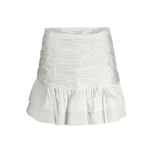 Guess Jeans White Cotton Women Skirt Guess Jeans Light Gray