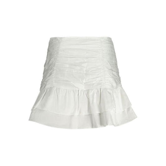 Guess Jeans White Cotton Women Skirt Guess Jeans Light Gray