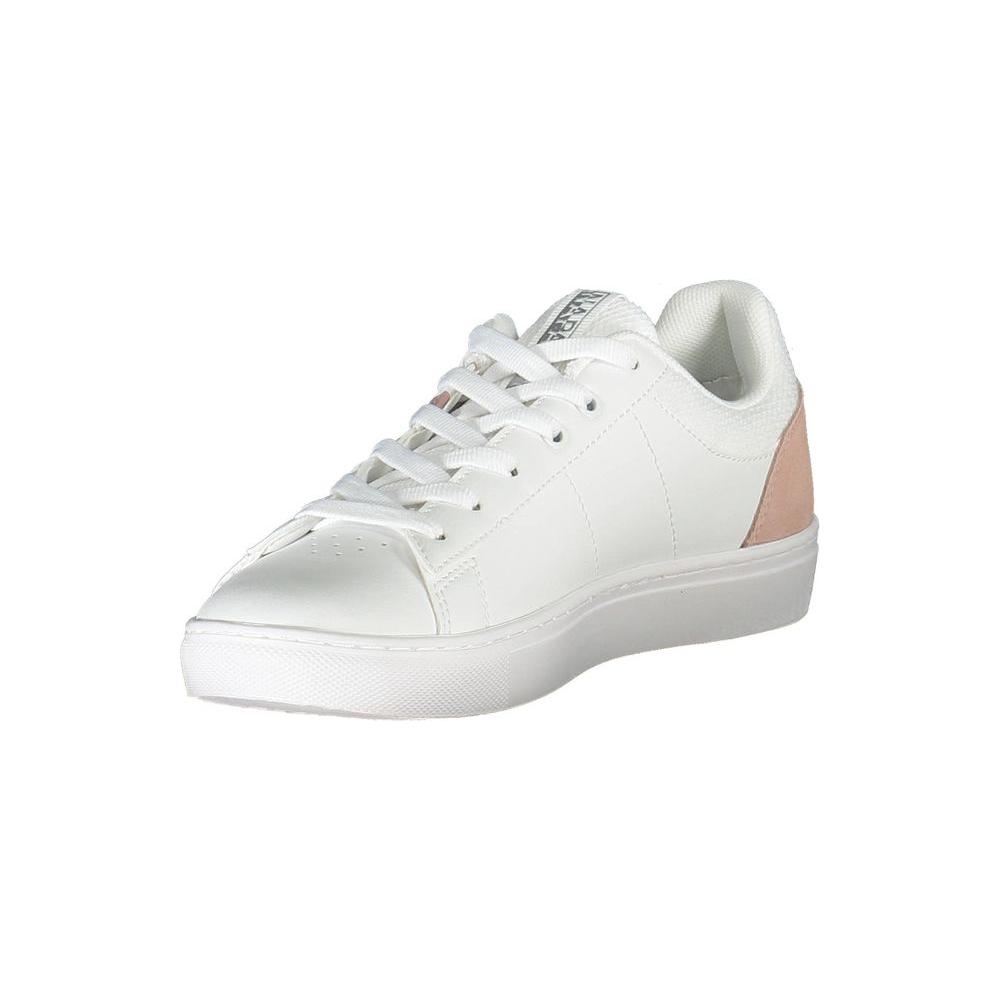 Napapijri White Leather Women Sneaker Napapijri Light Gray