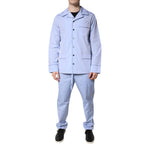 Dolce & Gabbana Light Blue DG Logo Cotton Men Pajama Set Sleepwear