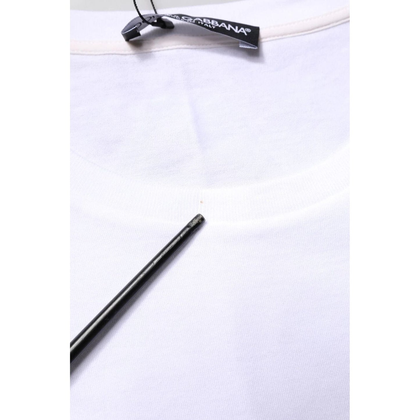 Dolce & Gabbana White #DGFamily Print Cotton Crew Neck T-shirt