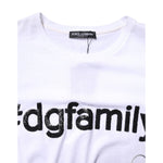 Dolce & Gabbana White #DGFamily Print Cotton Crew Neck T-shirt