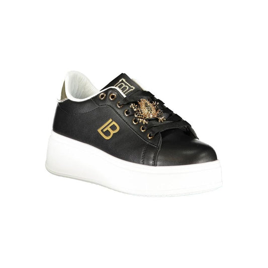 Laura Biagiotti Black Synthetic Women Sneaker Laura Biagiotti Antique White