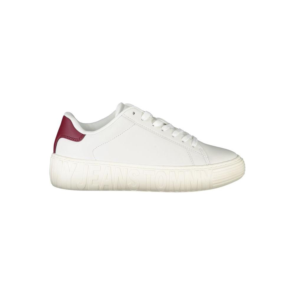 Tommy Hilfiger White Leather Women Sneaker Tommy Hilfiger Antique White