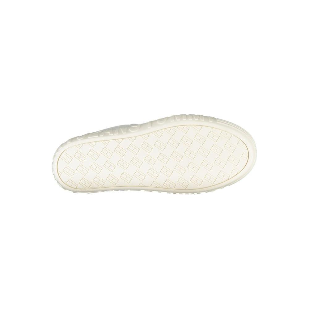 Tommy Hilfiger White Leather Women Sneaker Tommy Hilfiger Beige