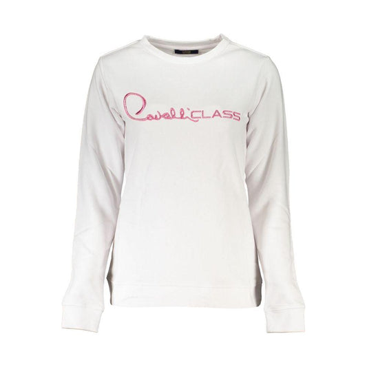 Cavalli Class White Cotton Sweater Cavalli Class Beige