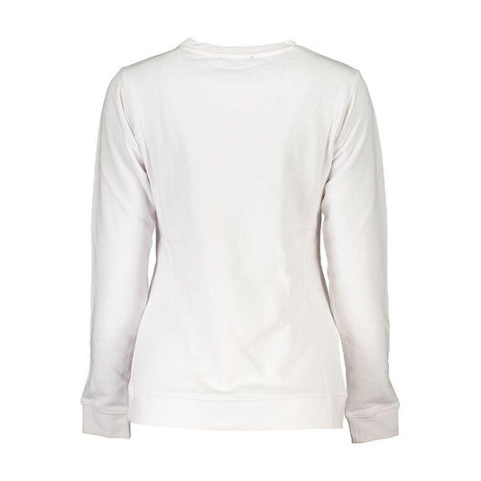 Cavalli Class White Cotton Sweater Cavalli Class Lavender