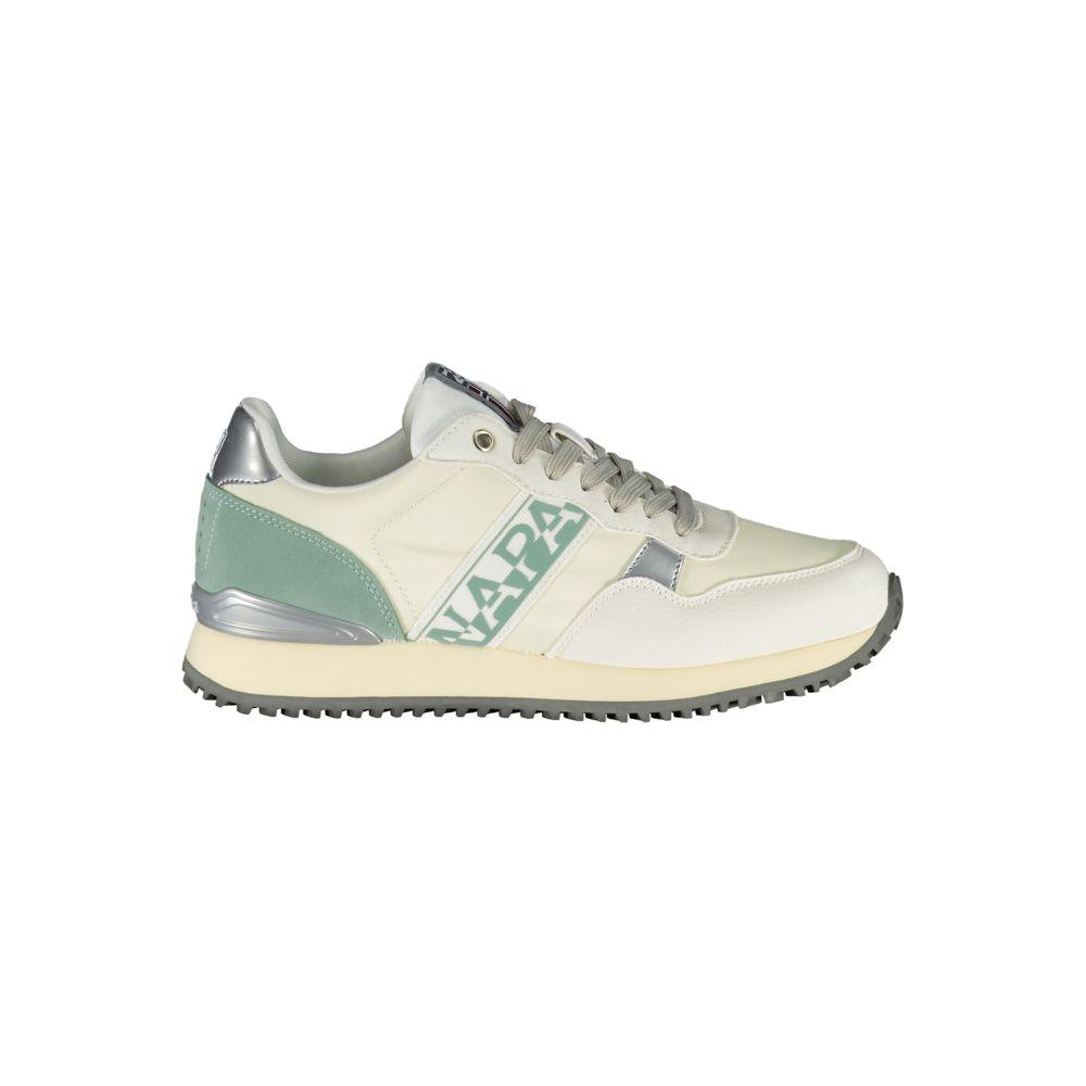 Napapijri Chic White Lace-Up Sports Sneakers with Contrast Detail Napapijri Light Gray