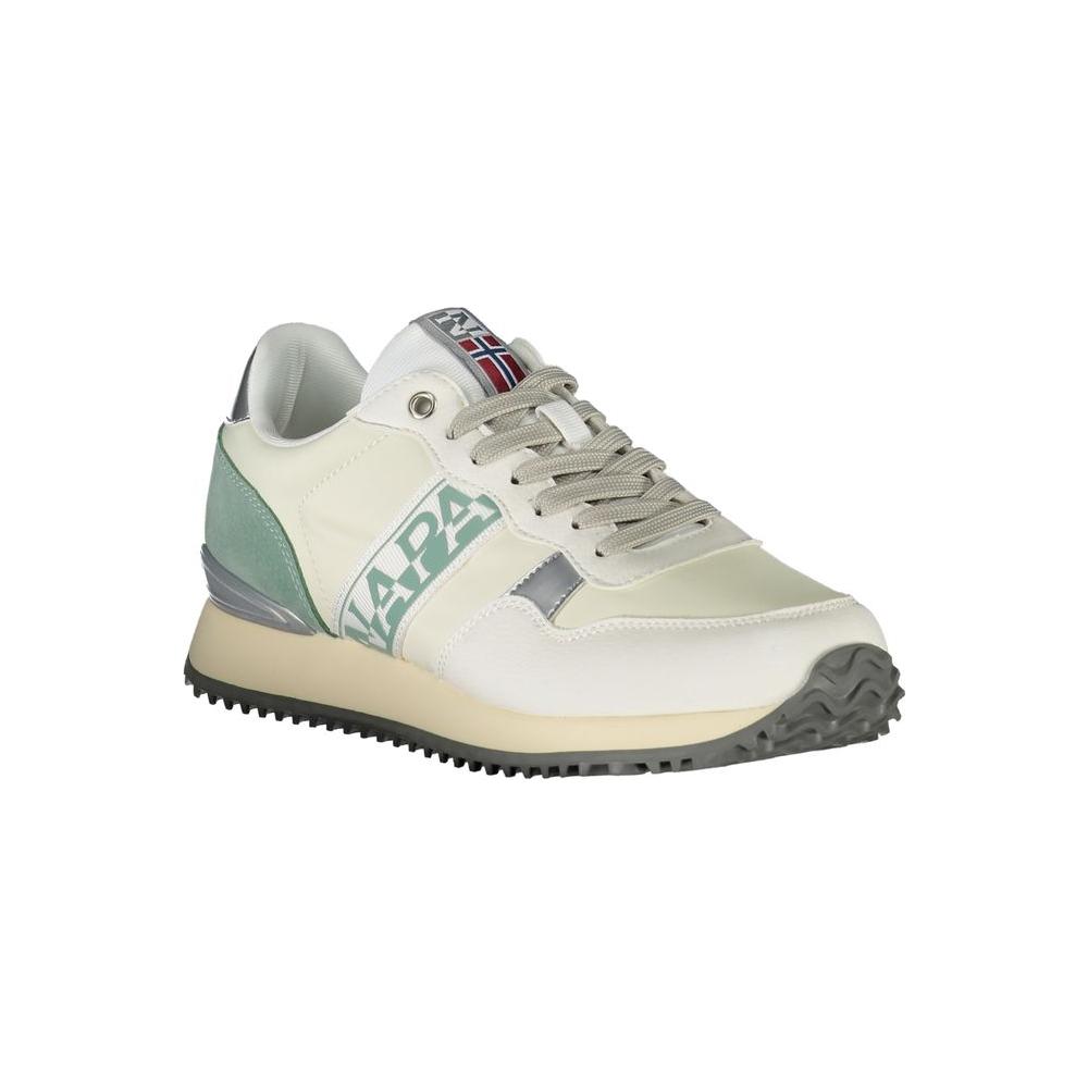 Napapijri Chic White Lace-Up Sports Sneakers with Contrast Detail Napapijri Gray
