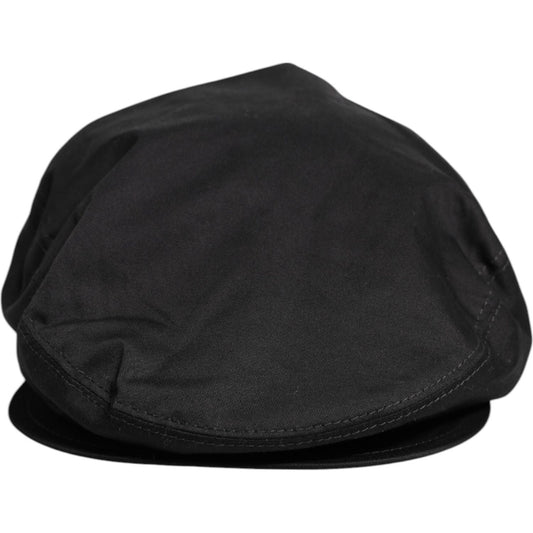 Dolce & Gabbana Black Cotton Newsboy Capello Cabbie Hat Dolce & Gabbana Dark Slate Gray