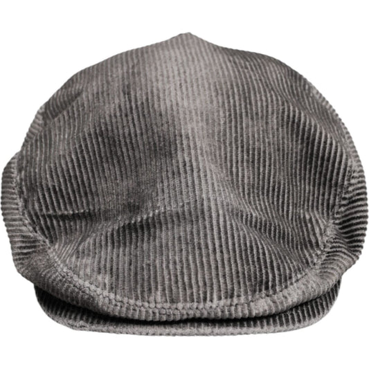 Dolce & Gabbana Gray Cotton Newsboy Capello Cabbie Hat Dolce & Gabbana Dim Gray