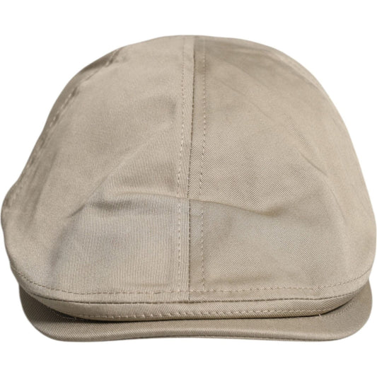 Dolce & Gabbana Dolce & Gabbana Beige Cotton Newsboy Capello Cabbie Hat HAT9695-58 1728,58 cm|M,67345645728,Accessories,Beige,Dolce & Gabbana,Hats & Caps - Men - Accessories,Material: 98% Cotton 2% Elastane,Men,Men - Accessories,New with tags