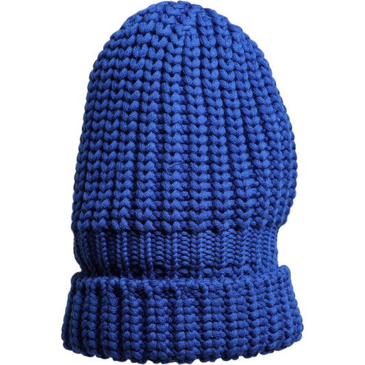 Dolce & Gabbana Blue Wool Knitted Winter Beanie Hat Dolce & Gabbana Dark Slate Blue