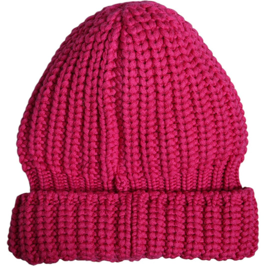 Dolce & Gabbana Pink Solid Wool Knitted Winter Beanie Hat Dolce & Gabbana Brown