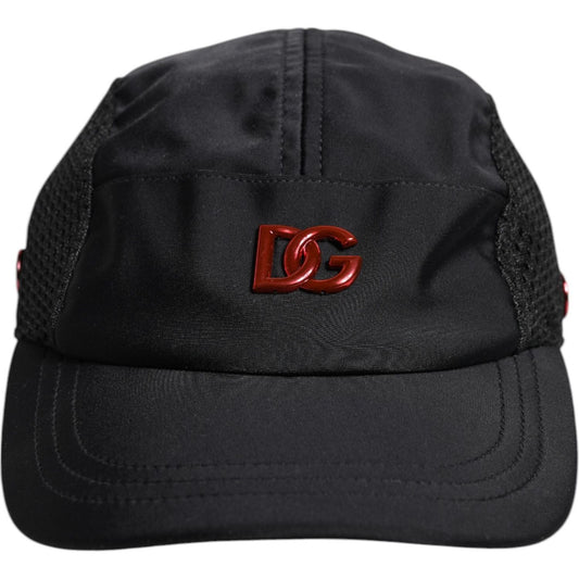 Dolce & Gabbana Black Nylon Logo 6 Panels Baseball Cap Dolce & Gabbana Dark Slate Gray