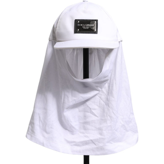 Dolce & Gabbana White Cotton DG Logo Plaque Baseball Balaclava Cap Dolce & Gabbana Lavender