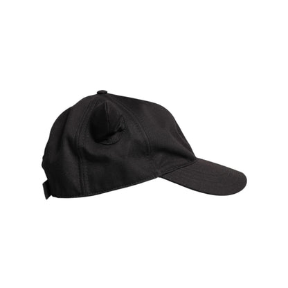Dolce & Gabbana Black Cotton Logo Patch 6 Panels Baseball Cap