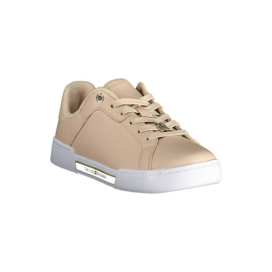 Tommy Hilfiger Pink Leather Women Sneaker Tommy Hilfiger Tan