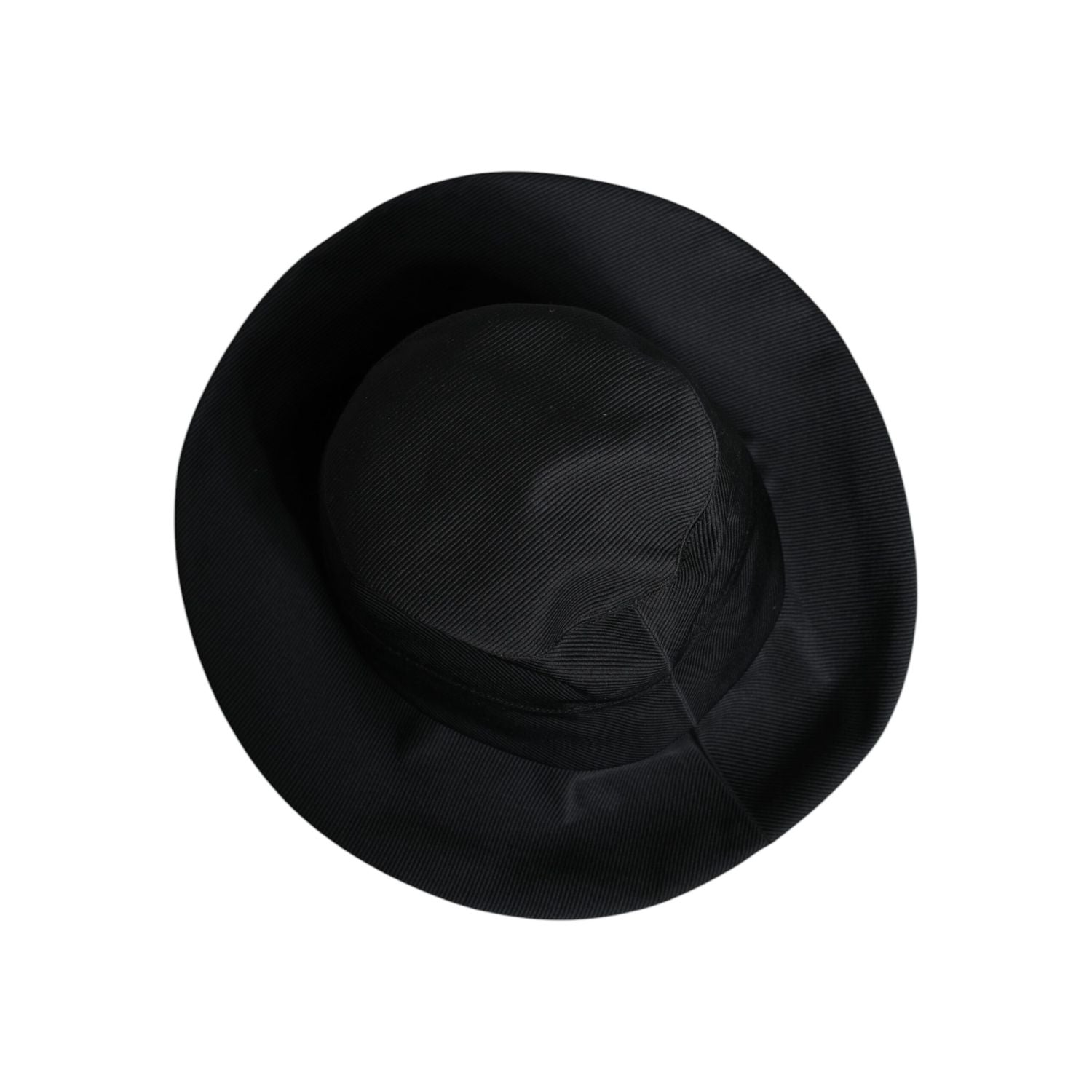 Dolce & Gabbana Black Cotton Wide Brim Fedora Hat