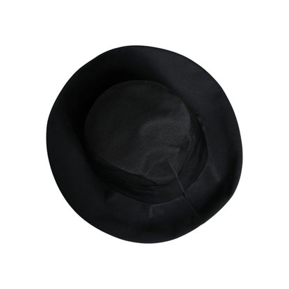 Dolce & Gabbana Black Cotton Wide Brim Fedora Hat