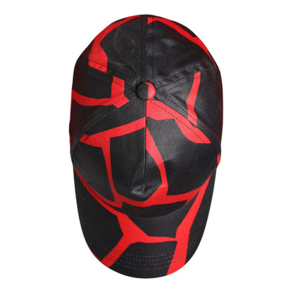 Dolce & Gabbana Red Black Lace Tulle Cotton Baseball Cap