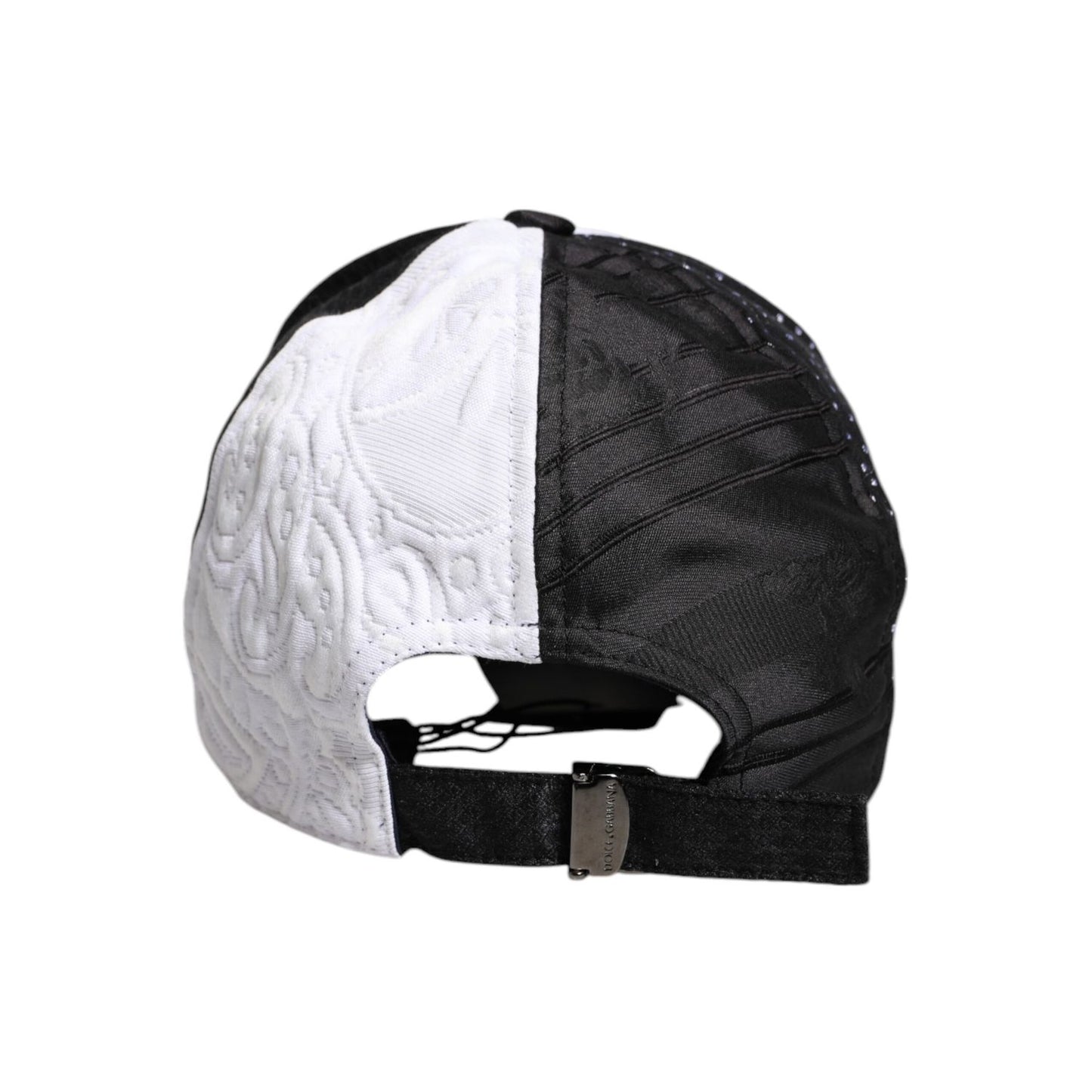 Dolce & Gabbana White Black Polka Dot Feathers Baseball Cap