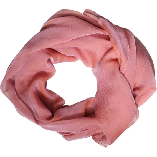 Dolce & Gabbana Pink Silk Rectangle Women Wrap Shawl Scarf Dolce & Gabbana Rosy Brown