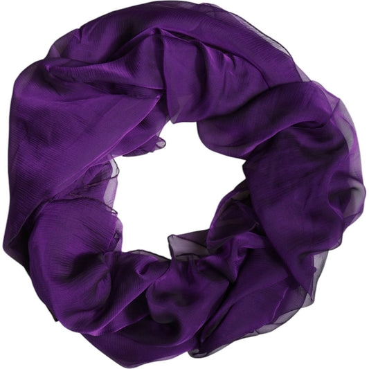 Dolce & Gabbana Purple Silk Rectangle Wrap Shawl Scarf Dolce & Gabbana Midnight Blue