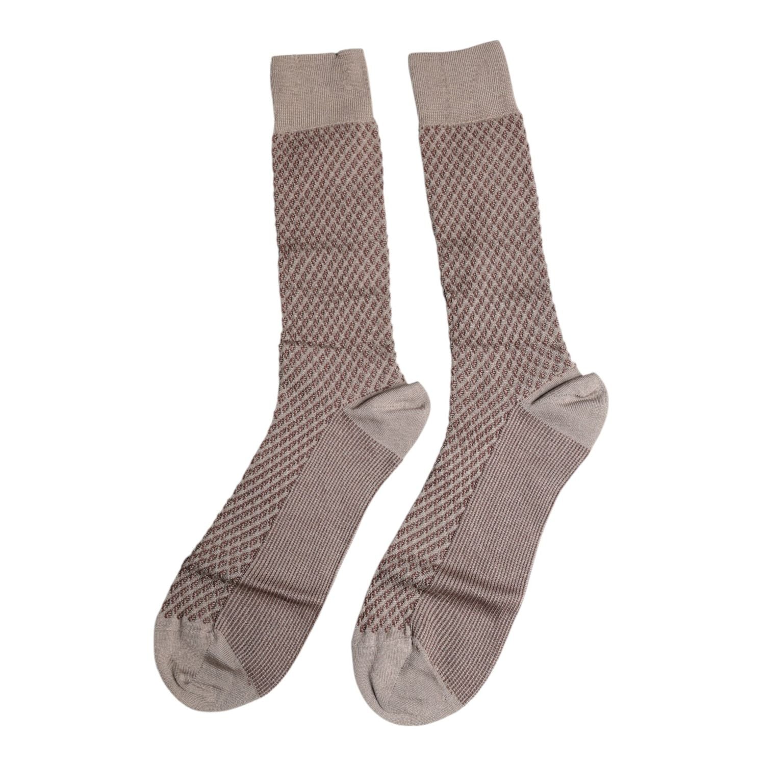 Dolce & Gabbana Brown Solid DG Logo Mid Calf Men Socks