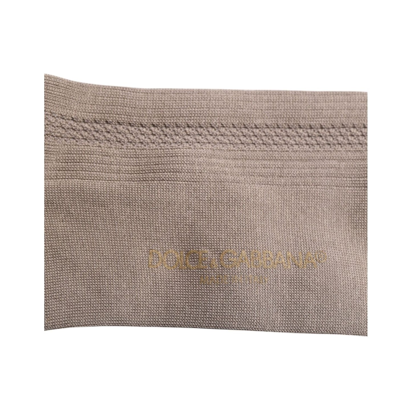 Dolce & Gabbana Brown Cotton Stretch Logo Over Calf Socks