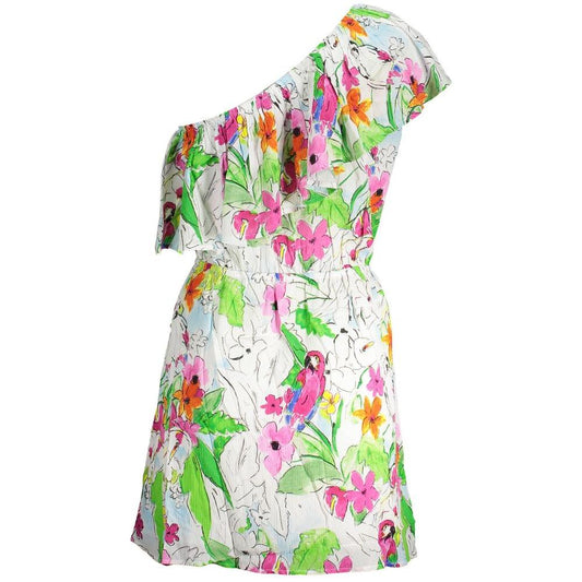 Desigual White Viscose Women Dress Desigual Light Gray